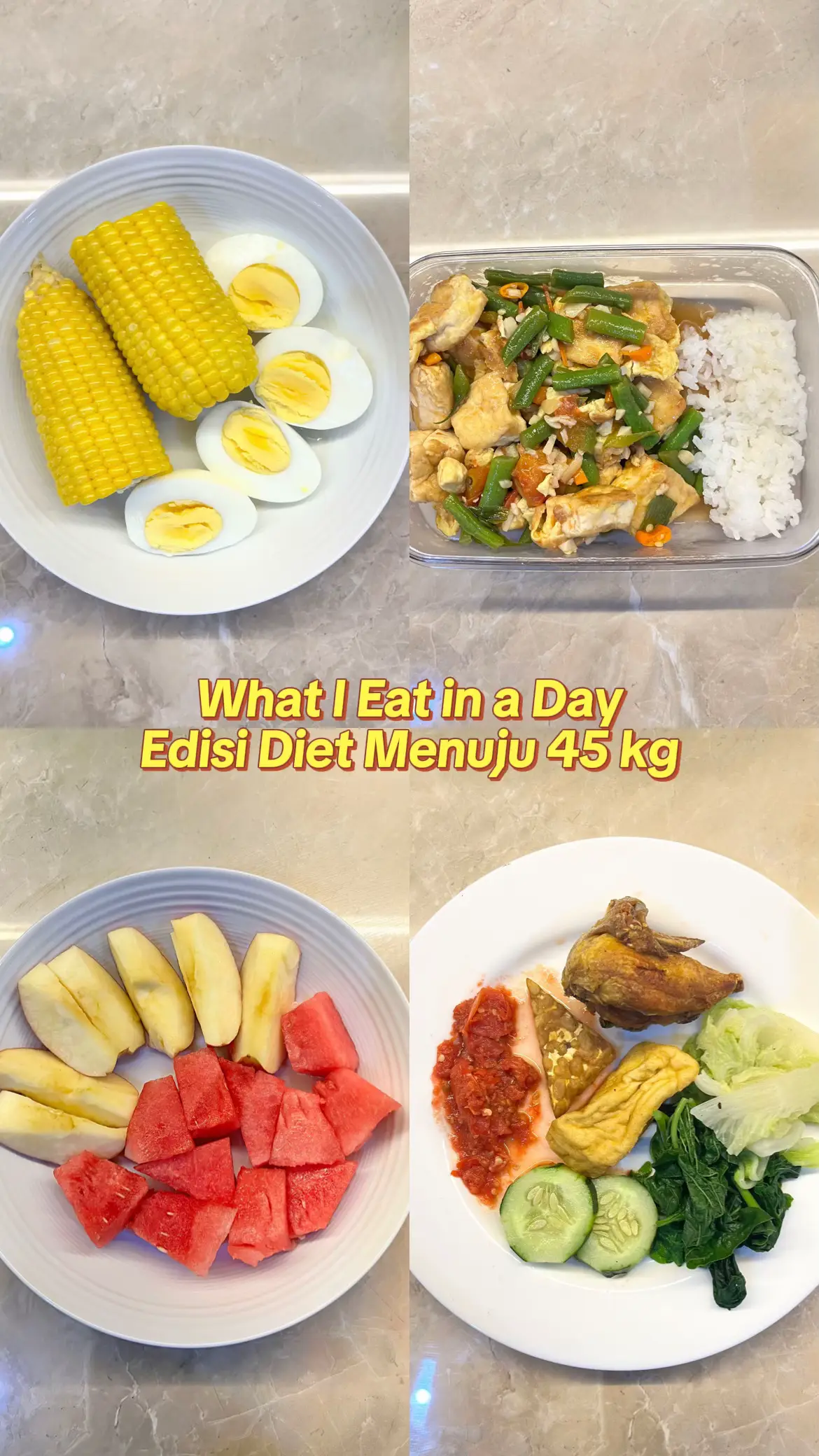 Diet menuju 45kg, tetap enak & bergizi 🍗🥦🍉 #dietsehat #dietjourney #whatieatinaday #defisitkalori 