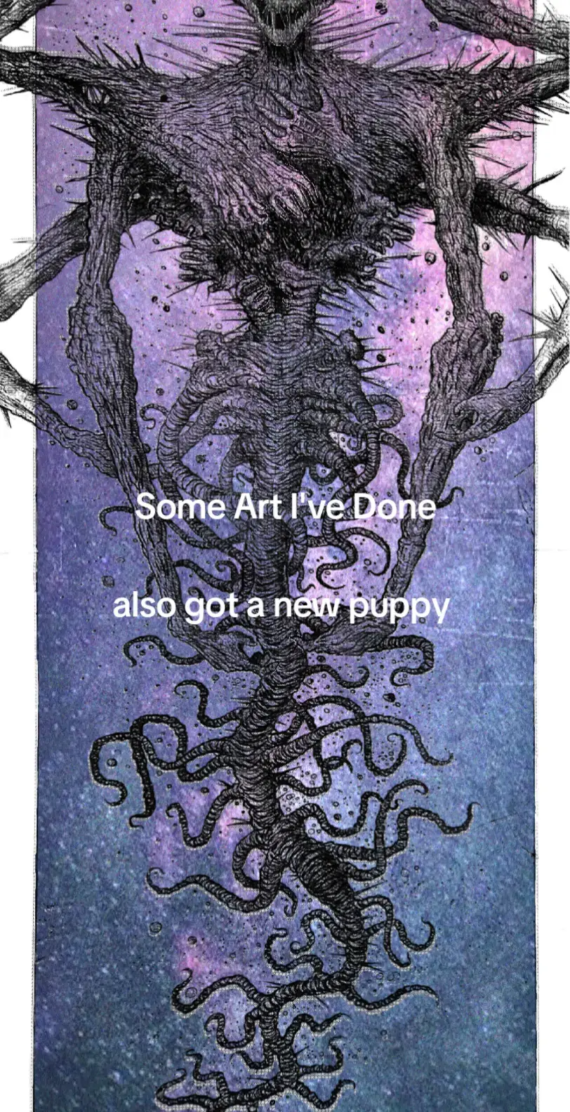 Inktober is coming up soon so I'm hyping myself up #ink #horrorart #art #artwork #puppy 