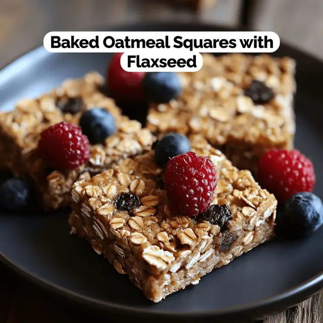Baked Oatmeal Squares with Flaxseed 🔥 These bars are great for breakfast or snacks and offer both soluble and insoluble fiber. 🥕 Directions 🧑‍🍳 Step 1: Preheat your oven to 350°F (175°C) and line an 8-inch square baking pan with parchment paper. • Step 2: In a large bowl, combine the dry ingredients: 2 cups rolled oats, 1/2 cup whole wheat flour, 1/4 cup ground flaxseed, 1/4 cup chia seeds, 1 tsp cinnamon, and 1/4 tsp salt. Stir well to evenly distribute the spices and seeds among the oats and flour. • Step 3: In a separate medium bowl, mix the wet ingredients: 1/3 cup honey, 1/4 cup natural peanut butter, 1/4 cup unsweetened applesauce, 1/4 cup milk, and 1/2 tsp vanilla extract. Whisk until smooth and well combined. • Step 4: Pour the wet mixture into the dry ingredients. Stir thoroughly until you have a uniform mixture. • Step 5: Fold in the chopped nuts (1/2 cup mixed almonds and walnuts) and dried fruit (1/2 cup dried cranberries or raisins) ensuring they are evenly distributed throughout the batter. • Step 6: Transfer the mixture into the prepared baking pan. Using the back of a spatula or your clean hands, press the batter firmly and evenly into the pan, making sure to compact the mixture well to help hold the bars together after baking. • Step 7: Place the pan in the preheated oven and bake for 25 minutes or until the edges turn lightly golden. • Step 8: Remove the pan from the oven and allow the bars to cool completely in the pan. Once cooled, lift the mixture out using the parchment paper and transfer to a cutting board. • Step 9: Slice into 10 bars of even size. Store any leftovers in an airtight container at room temperature for up to 3 days. Servings: 10 🍽️ Calories: 210 🔥 Protein: 6g 🥩 Carbs: 32g 🥖 Fat: 7g 🧈 Total Time: 45 minutes ⏱️ SHARE this with someone you want to eat this with! 📩 COMMENT below for any substitutions!