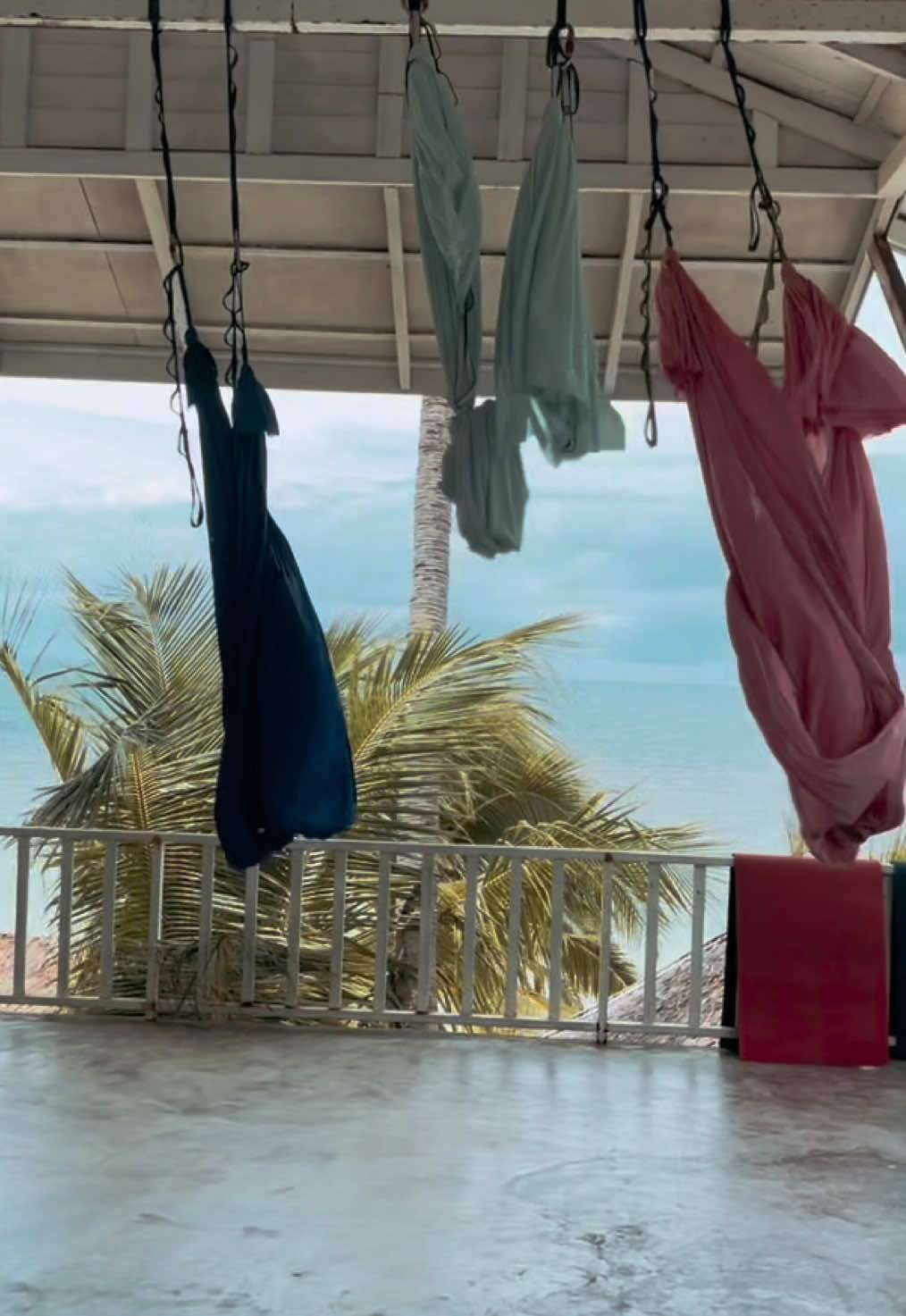 Aerial Yoga in Koh Phangan, love the location with sea view!! #anahata #anahatayoga #aerialyoga  #thailand #kohphangan 