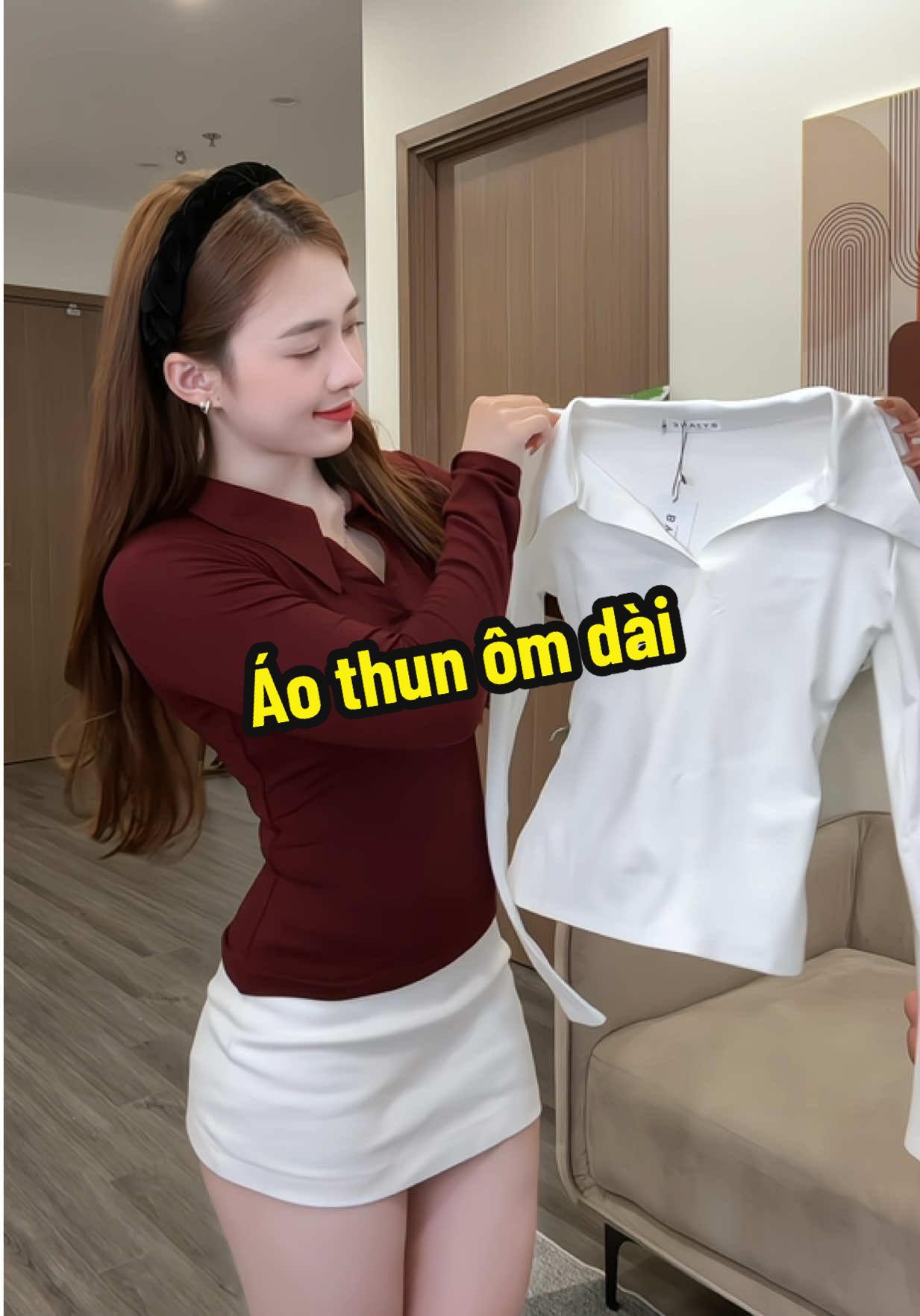 Áo thun ôm dài tay nữ ôm body #landaulamvo 
