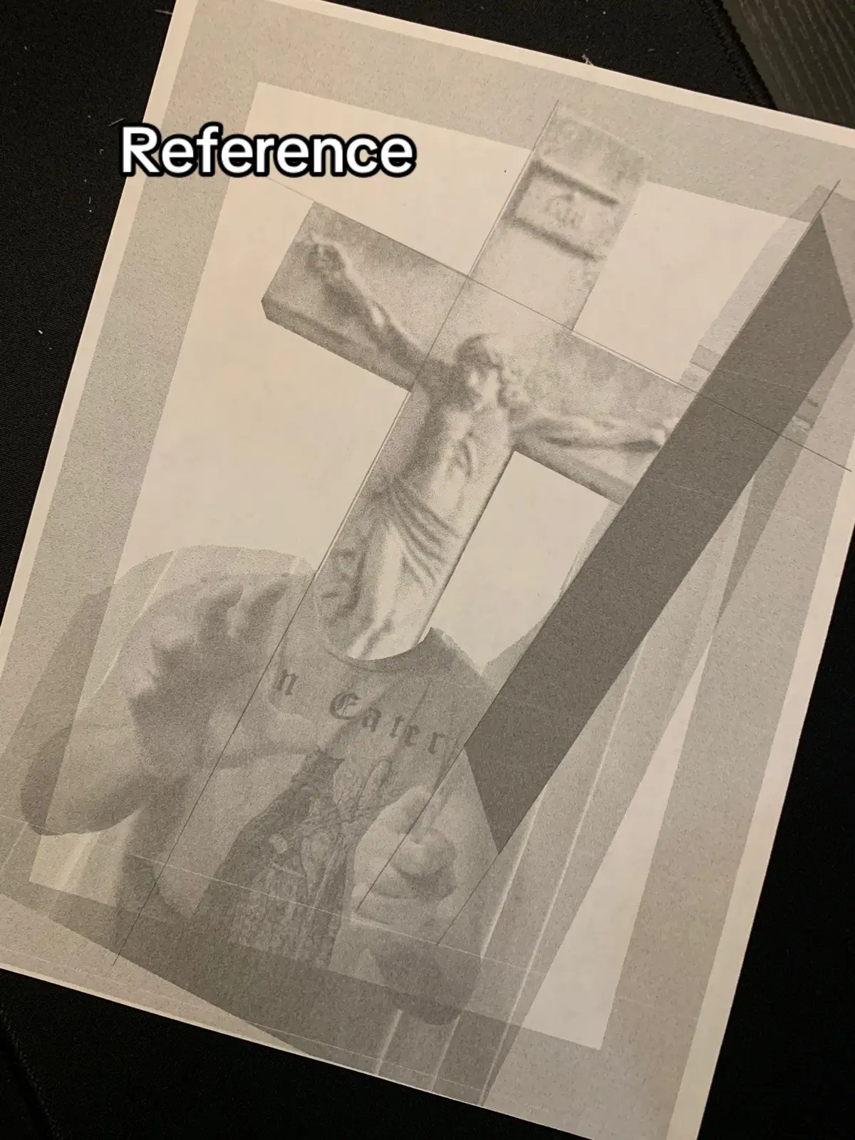 For this illustration, I made a little collage using a picture of myself, and a few other images put together! I don’t think this is the greatest way to make reference photos because the images you put together may have different lighting, perspective, etc., but it can get the ball rolling! Do you create your own references by taking photos?  #stipplingart #darkart #traditionalartist #artprocess #horrorartist 