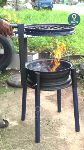 Creative Idea - Making Outdoor Rocket Stove BBQ From Old Car Rim - Craft Tips and Tricks. #DIY #craft #crafting 