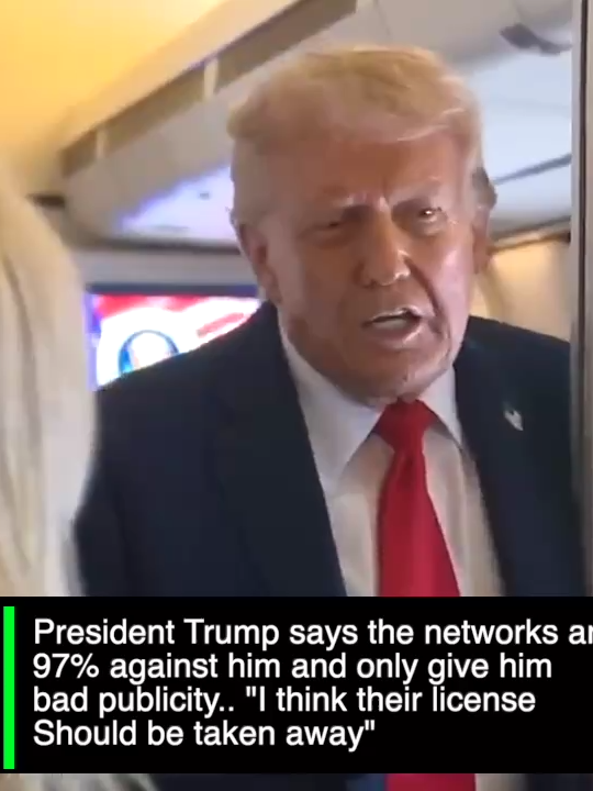 President Trump says the networks are 97% against him and only give him bad publicity.. 