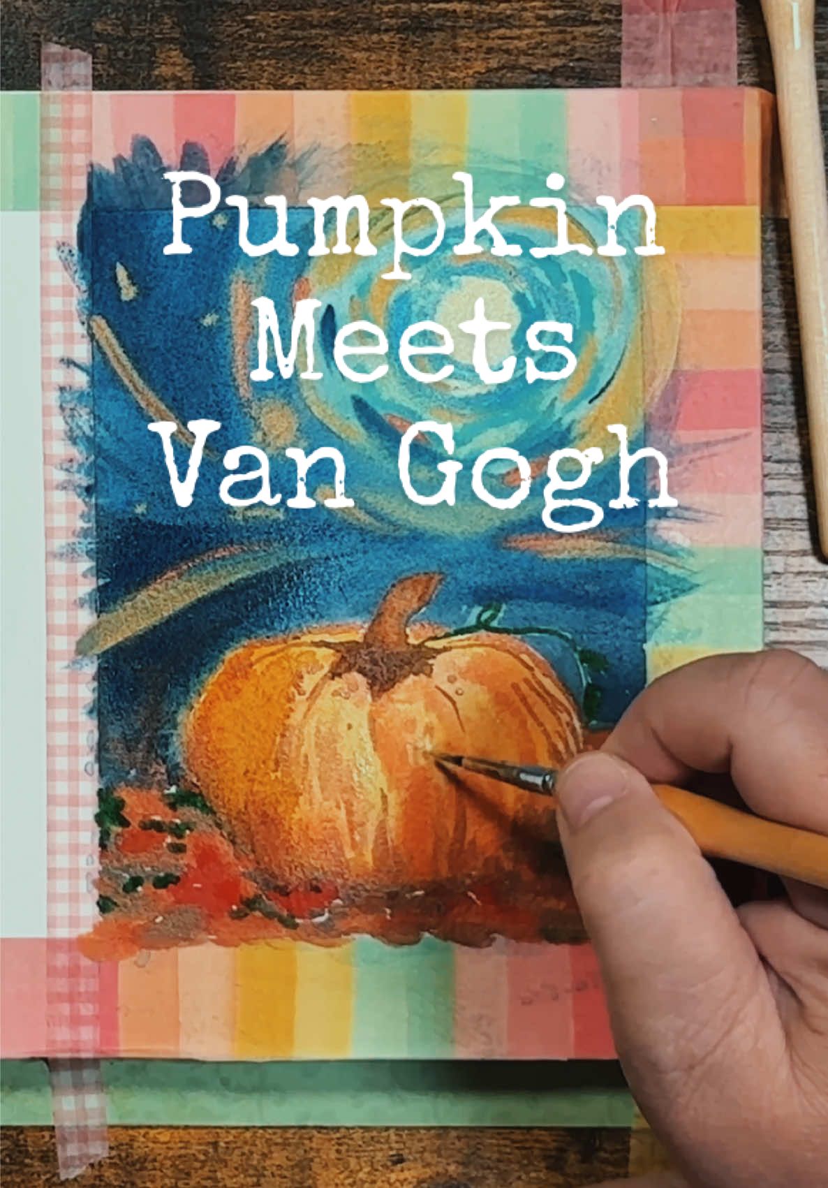 Painting a Van Gogh–inspired pumpkin on MEEDEN’s watercolor block paper—140lb, cold-pressed, 100% cotton. Thick, durable, and glued on all sides, it stays flat with washes and keeps your artwork crisp and clean. #TikTokShopFallDealsForYou #TikTokShopRestock #AutumnLiving #MEEDENArt #WatercolorPaper @MEEDENart 