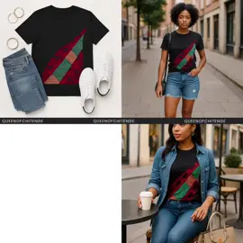 Weekend ready. ✔️ Workday casual. ✔️ Culture in every detail. ✔️ This Afro-Fusion Tee is the perfect blend of comfort and heritage style. Where would you wear yours? 🔥 Drop a fire emoji if this is YOUR weekend vibe. #CulturalStyle #AfricanStreetwear #EverydayStyle #QueenOfChitengeFashion