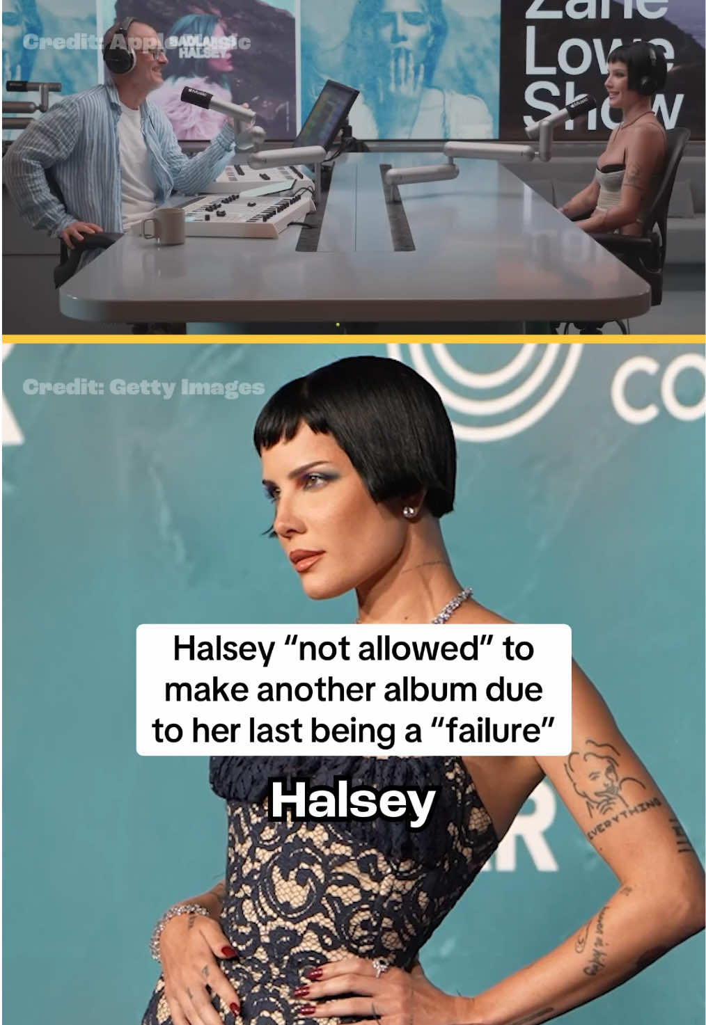 Halsey has revealed she’s “not allowed” to make a new album right now because her label thinks her last record ‘The Great Impersonator’ underperformed. Despite selling 100k copies in its first week and fuelling the highest-selling tour of her career, Halsey says it’s still being judged against the massive successes in her past. #Halsey #ZaneLowe #TheGreatImpersonator #Badlands #Manic 