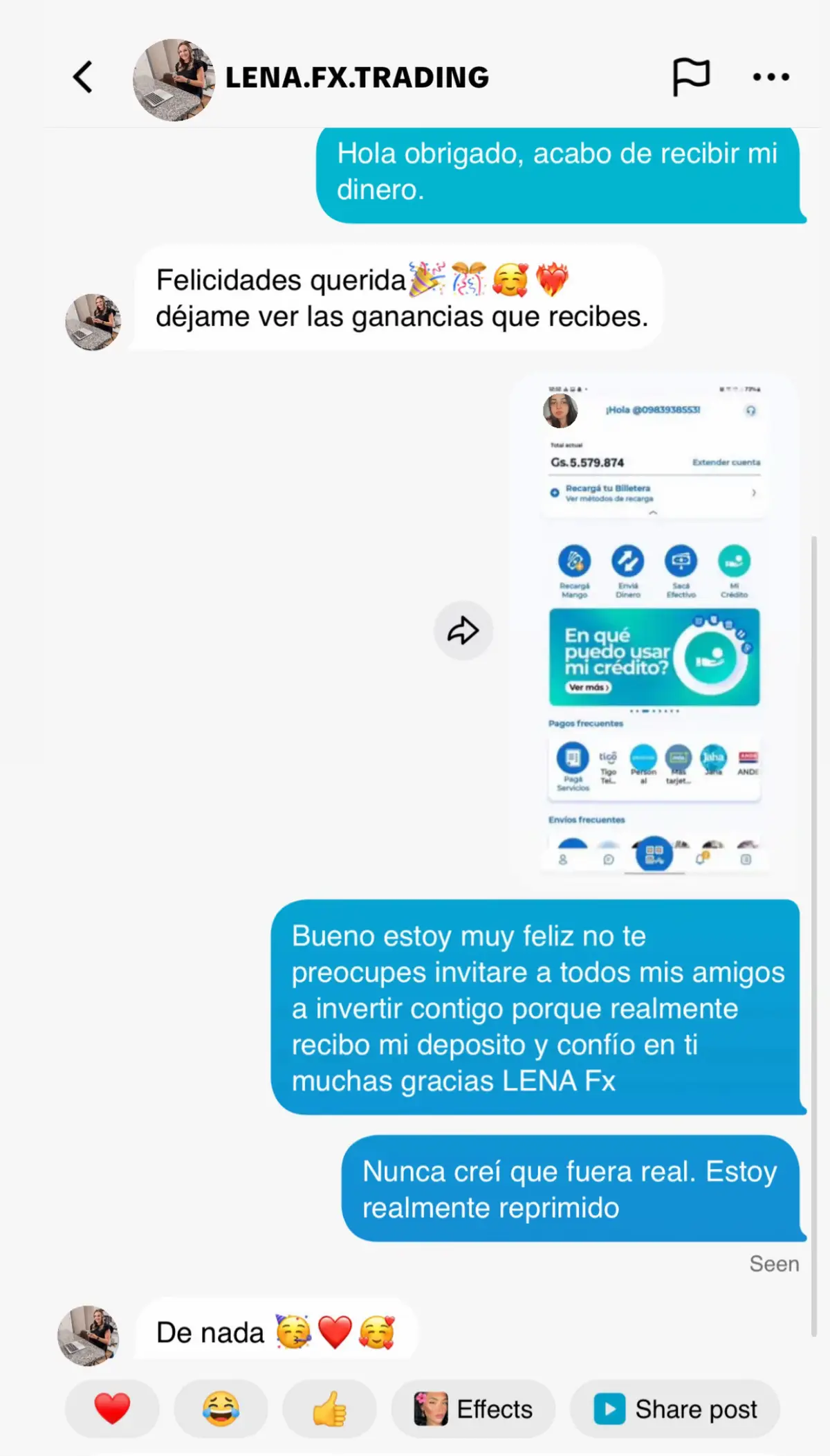 Estoy muy feliz de haber invertido 500.000 en Forex y haber obtenido 5.000.000 de ganancias, y funciona. Amigos y familiares, entren en Forex, pruébenlo y compruébenlo ustedes mismos. Envíen un mensaje a LENA FX TRADING. Me alegro muchísimo. Que Dios los siga bendiciendo a ustedes y a su plataforma, LENA FX. 📊 Gracias por hacerme rico. 👇👇👇👇 👇 👇 @1️⃣< LENA FX TRADING >1️⃣ 