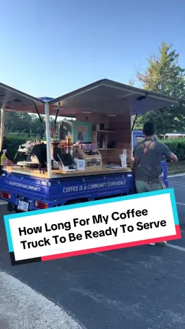 One of the reasons I’ve designed the coffee truck this way is because of its much lower unfolding and setup time. Literally, it takes me 3 minutes   20 seconds to be ready to serve! 💨 ☕️  #coffeetruck #coffeesetup #baristalife #coffeetrailer #coffeebusiness 