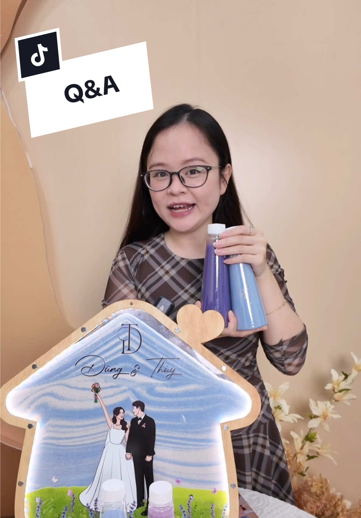 Tranh có kèm cát hay chưa ?? #dailyemint #tranhrotcat #tiktokshop #nghithucrotcat #wedding 