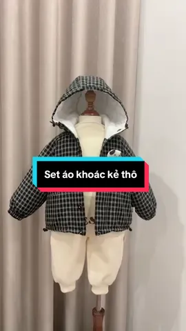 Áo khoác thô kẻ trần bông xinh 🥰 #BeHan #xuhuong #setthudongbetrai #aokhoactranbongchobe #N 