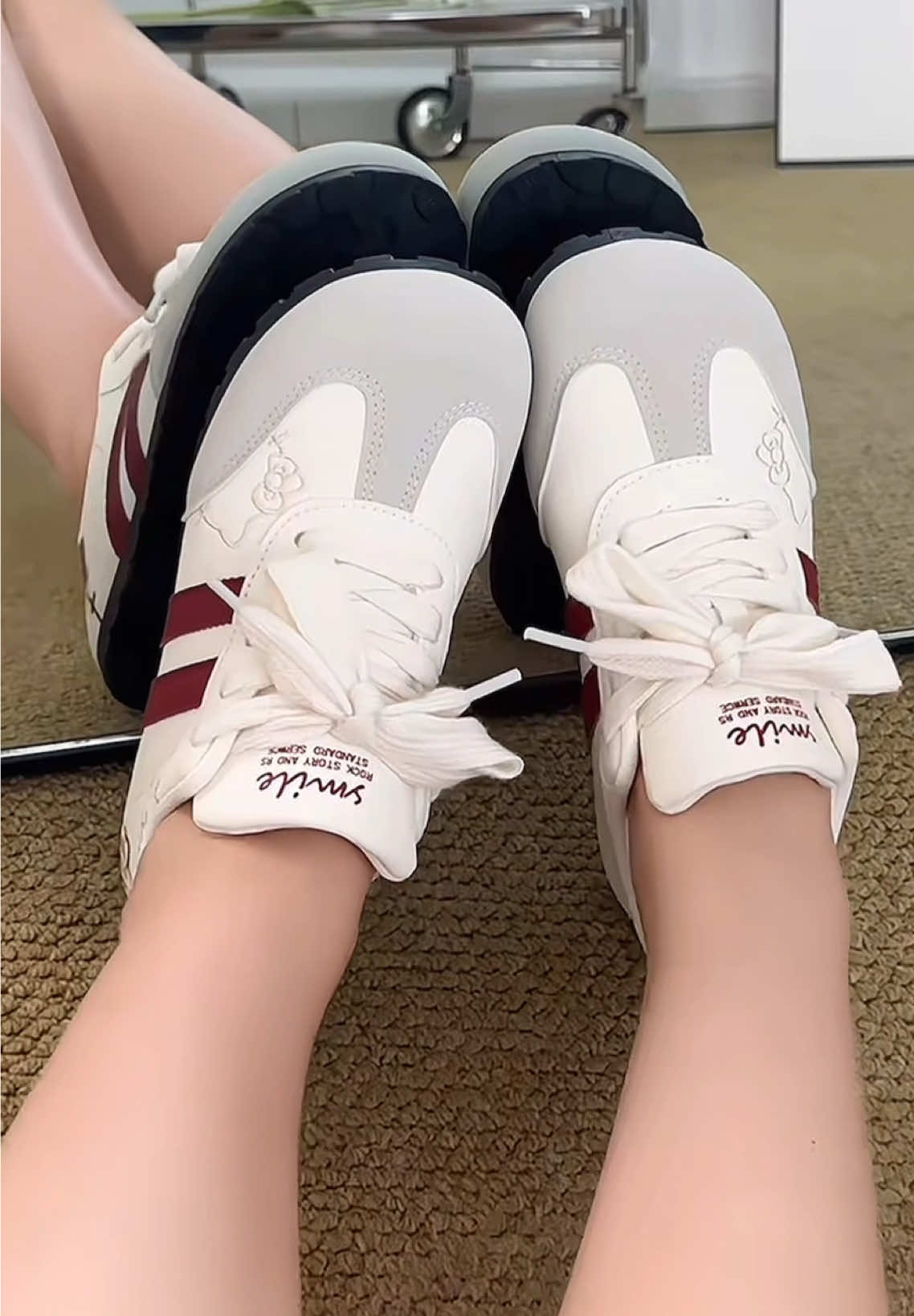 Giày sneaker BEIER  kitty đỏ trắng. #thoitrang #xuhuong #giaythethao #giaythethaonu #beier 
