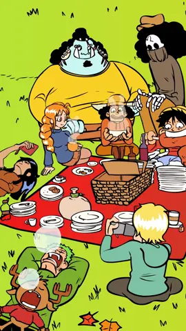 The whole gang goes on a picnic 🧺 🍂🍁 #onepiece #luffy #fall #nami #anime 