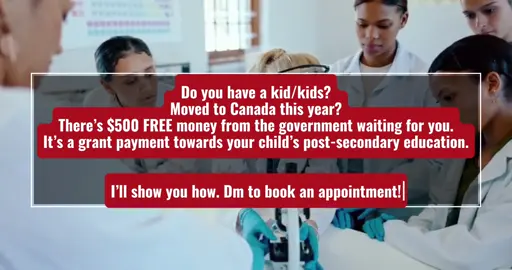 If you’re a newcomer to Canada with kids, your kids could qualify for the Canada Learning Bond (CLB) $500 for the first year from the government to help with post-secondary education 🎓💸. 👉 Here’s the best part: you don’t need to do anything, as long as your kids have a SIN number. Send a DM to book an appointment to set this up! #creatorsearchinsights #education #future #finance #fyp 