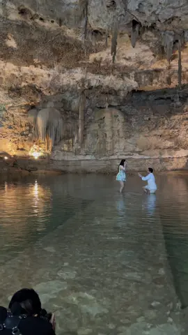 Pedida de mano en cenote suytun. . #proposal #pedidademano #cenote #vallafolid #viraltiktok 