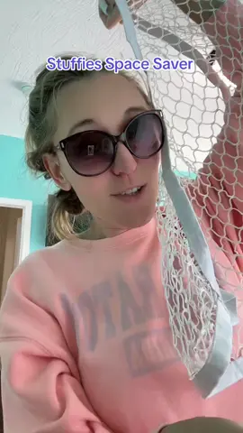 This stuffed animal net is going to be a space saver in this room! #stuffies #stuffedanimalnet #girlsroom #spacesaver #storage 