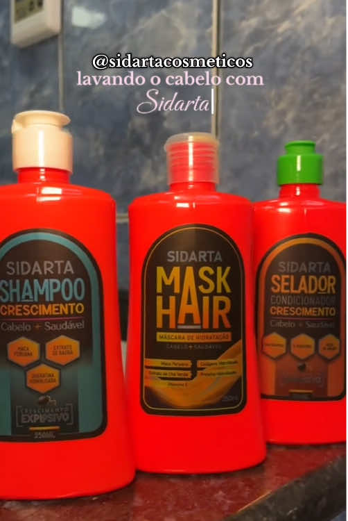 Rotina completa de cuidados com a linha de Crescimento Explosivo Sidarta ✨ Shampoo + Condicionador + Máscara de Hidratação = tratamento poderoso!  E pra finalizar, o toque especial do nosso Tônico Capilar Sidarta, que acelera o crescimento e fortalece os fios. 💆🏻‍♀️🧡 #rotinacapilar #dicasdecabelo #crescimentosaudável #sidartacosmeticos 