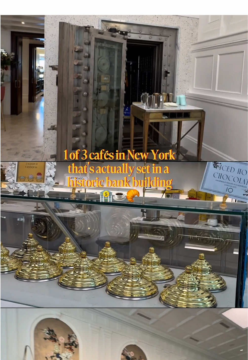 ☕🏦 Step inside one of New York’s rare cafés set in a 1927 bank. From marble floors to a vault-turned-wine room, Banque in Hudson, NY is a vibe. Get dinner, drinks, gelato, coffee, pastries, and fine chocolate. 🥂🍷🥐  #HudsonNY #Catskills #UniqueCafe  #nycrestaurants #CapCut  