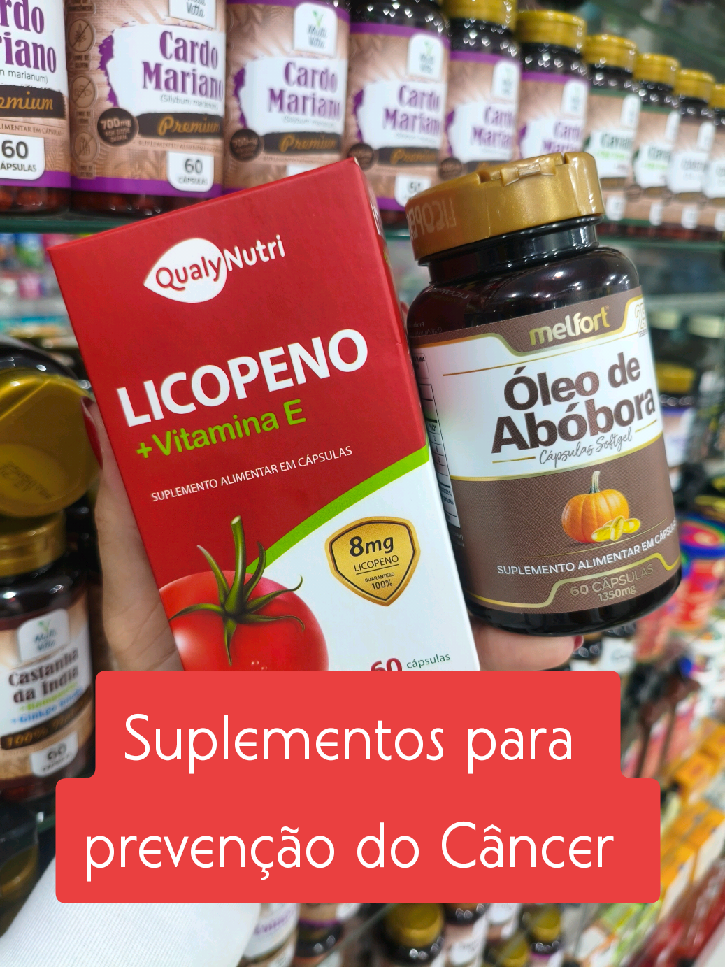 Suplementos para prevenção do Câncer.  A combinação de Licopeno com Óleo de semente de abóbora 💊 #cancer #mama #prostata #creatorsearchinsight #abobora 