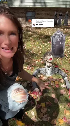 Replying to @Michael Stewart the half zombie the perfect addition to your outdoor Halloween decorations #halfzombie #zombie #zombies #halloweendecorations #halloweendecor 