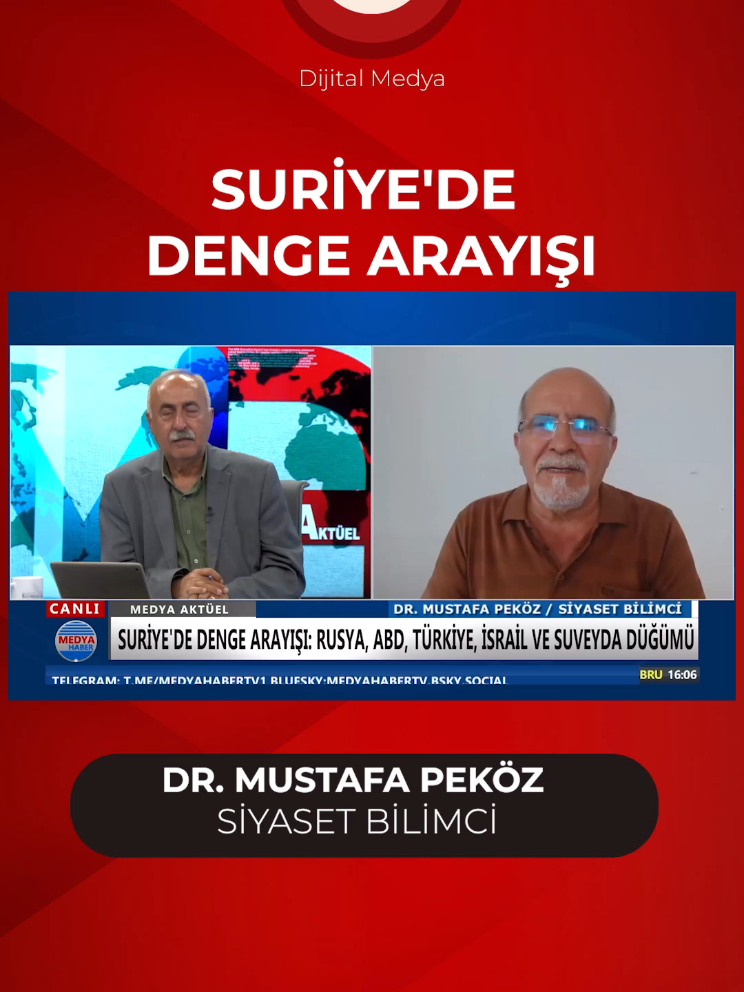 🚩SURİYE'DE DENGE ARAYIŞI: RUSYA, ABD, TÜRKİYE, İSRAİL VE SUVEYDA DÜĞÜMÜ 🗣️Siyaset Bilimci Dr. Mustafa Peköz: #MedyaHaber #MedyaHaberTv