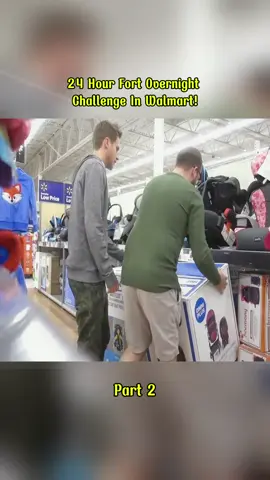 24 Hour Fort Overnight Challenge In Walmart! #24hour #fort #challenge #walmart #viral 