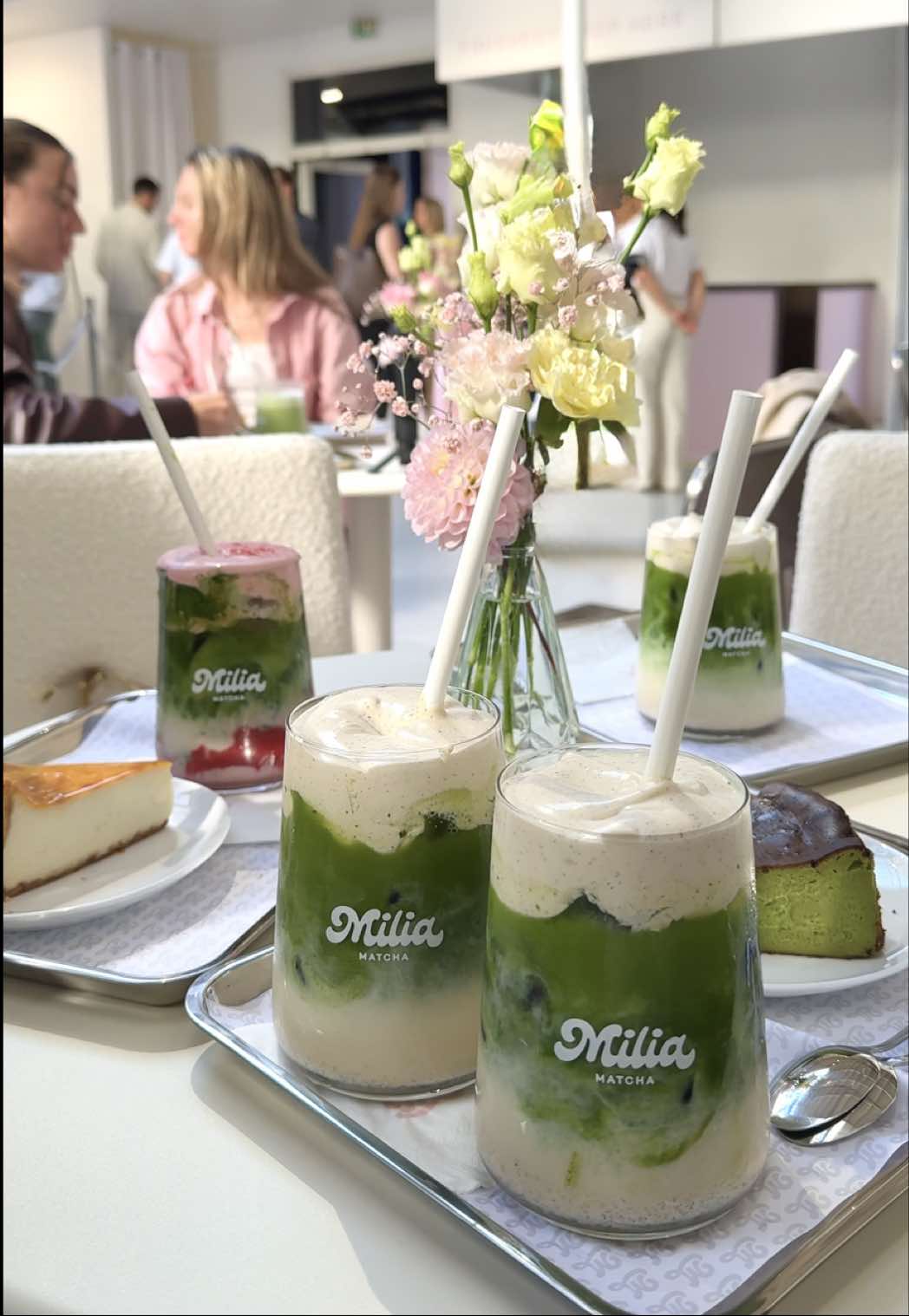 Vlog au pop-up @Milia Matcha by @Andie 🍵🎀 #miliamatcha #matcha #paris #popup 