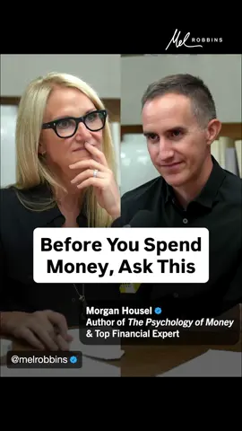 Before you buy something, ask yourself these 2 questions. I learned this from one of the most trusted financial experts in the world, @morganhousel. This episode of The Mel Robbins Podcast will change how you think about every dollar. 🎧 “The Best Financial Advice You’ll Ever Hear.”  #melrobbins #melrobbinspodcast #financialadvice #spendinghabits