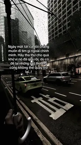 Ngày mất tất cả, tôi chẳng muốn đi tìm gì ngoài chính mình. Hãy tha thứ cho quá khứ vì nó đã qua rồi, dù có để lại những vết thương cũng không thể quay trở lại..!#cuocsong #xhh #xuhuongtiktok #tramcamxuc 