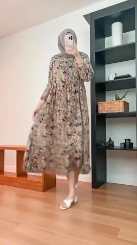 KALANA MIDI DRESS LD 120 DRESS BUSUI FRIENDLY BAHAN RAYON MOTIF BUNGA #mididress #dress 