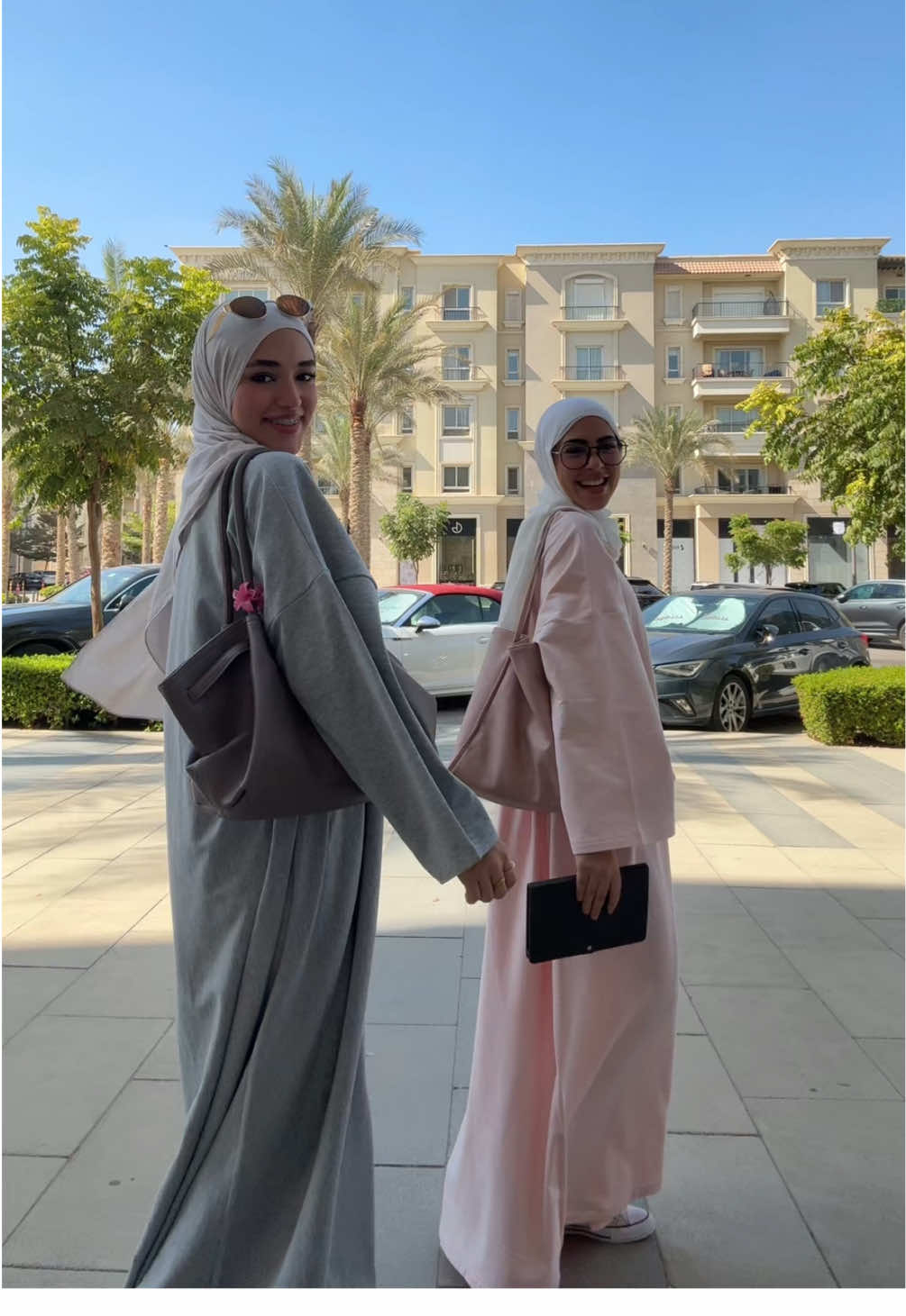 Matching with dodo🩶🩷#fyp #OOTD #hijab #modestfashion @Doha Elshaer 