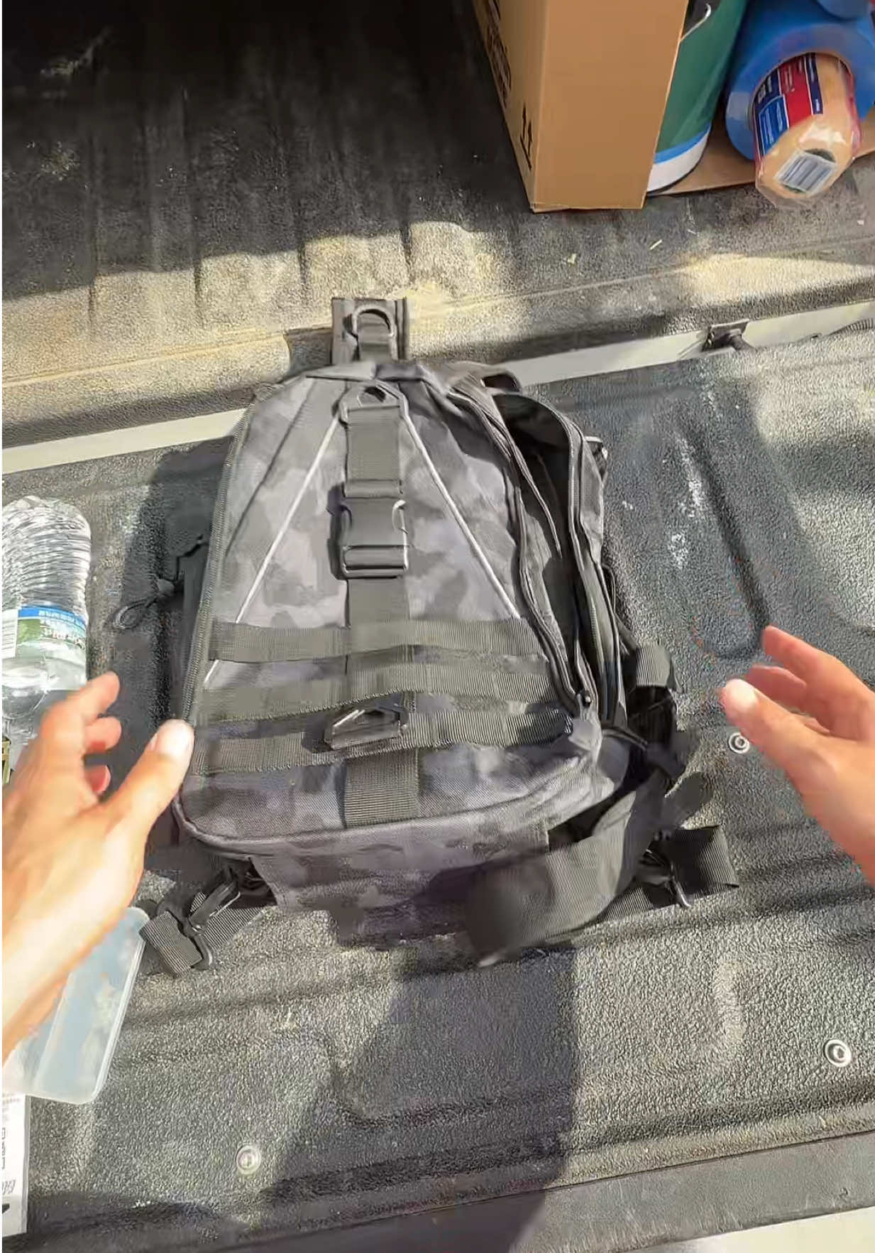 A backpack that holds enough fishing gear to get you through the day #fishing #fishingbackpack #tacklebox #slingbackpack #bassfishing 