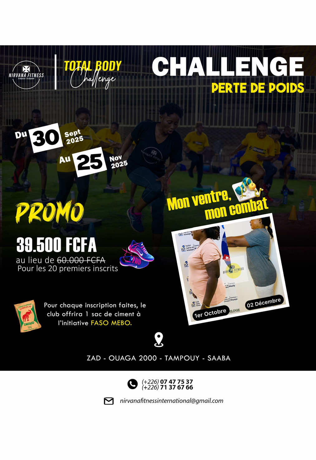 Il ne reste que 6 places finalement #pertedepoids #challenge #ouaga #Fitness #nirvanafitness 