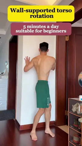 #Just 5 Minutes a Day: Wall Rotations – Relax Shoulders, Neck & Waist!sports #Fitness #exercise #TikTok #girls 