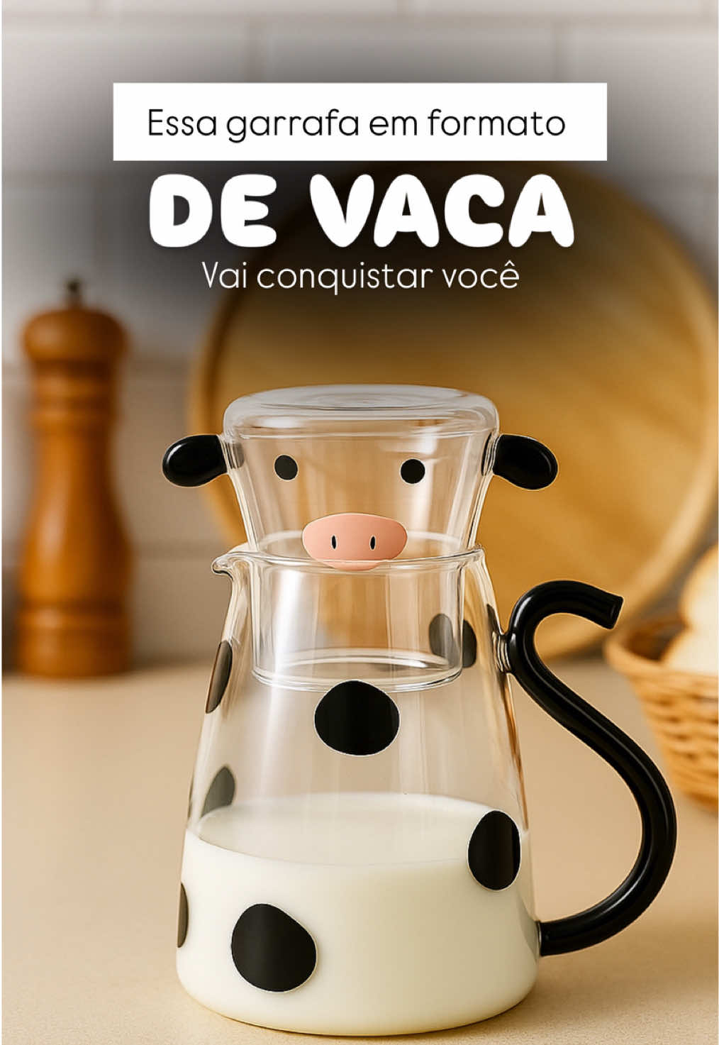 Quem disse que se hidratar precisa ser sem graça? 🐄💦 Essa garrafa em formato de vaquinha é de vidro, super resistente, fácil de limpar e tem grande capacidade pra te acompanhar no dia a dia! 😍 💬 Comenta QUERO que te mando o link direto no seu direct com desconto 🐮✨ #achadinhosshopee #leiteira #viral 