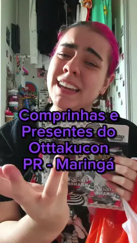 Comprinhas e presentes do Otttakucon em Maringá💜🫰 #eventogeek #comprinhas #labubu #anime #tcg 