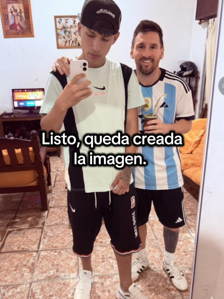 Como crear imagen con Lionel Messi y demás famosos. #fypシ゚ #messi #paratii #viral #tiktok 