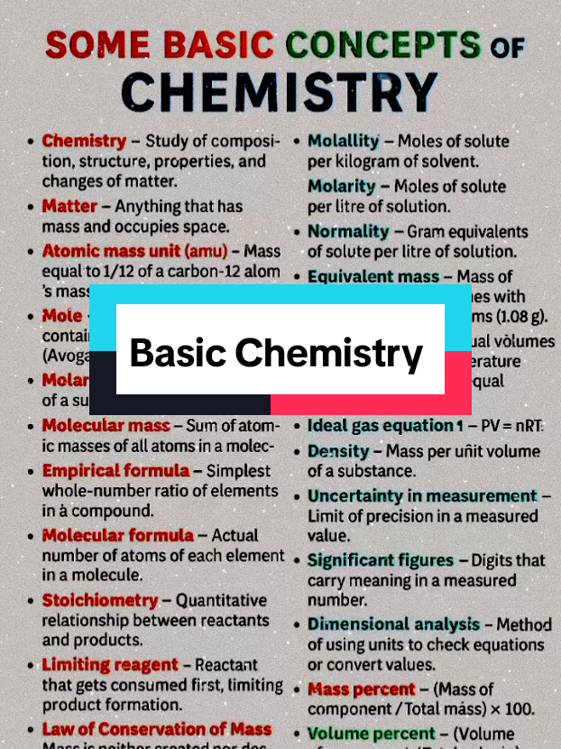 Master Chemistry in Minutes! 🚀 Here are the most basic yet powerful concepts every student must know. Perfect for quick revision & smart study!  #ChemistryMadeEasy #StudySmart #ScienceFacts #ExamPrep #ChemistryLovers 