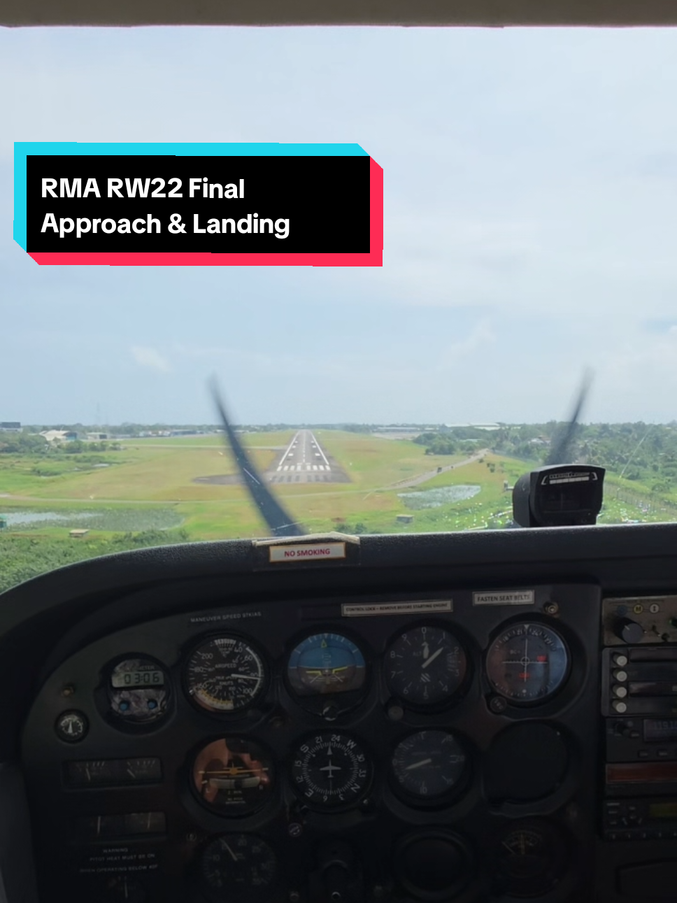 Cessna 172 final approach and landing RW22 Ratmalana Airport...✈️👨‍✈️ #aviation #srilanka  #generalaviation  #pilotlife #c172 