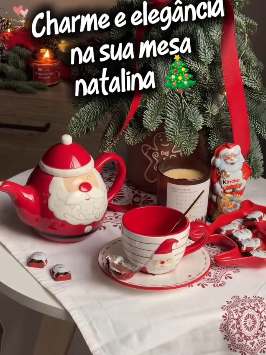 Bule e Xícara Papai Noel ✨Comente 