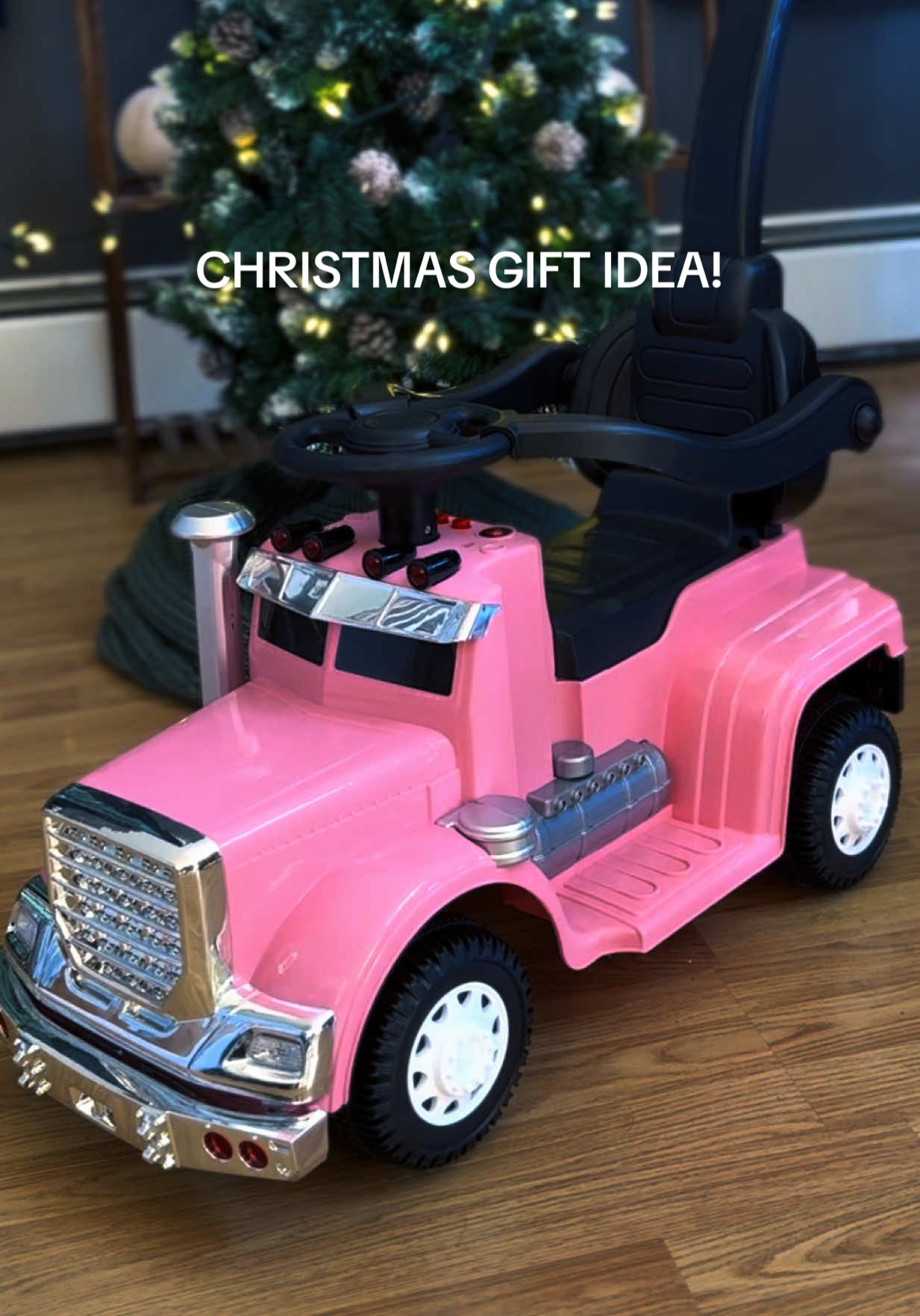 My husband drives truck so obviously I had to snag this for our 1 year old this Christmas! She’s gonna be so darn cute on it. #truckdriver #truckersoftiktok #toddler #bluecollar #christmas 