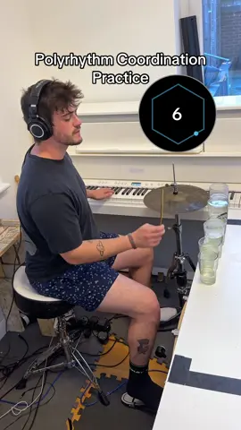 3 over 4 over 6 Polyrhythm underneath, then cycling through with left hand. IB: @tylervisserdrums #polyrhythm #coordination #drums #percussion #maths 