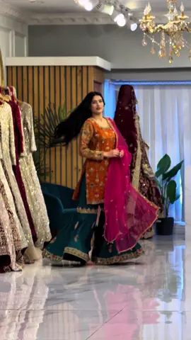 NEW AMAZING MEHENDI GHARARA STYLE OUTFIT IN BEAUTIFUL COLORS BY 7AATRANG BRIDAL🤌🏻❤️#7aatrang #fyp #million #viral #bridal 