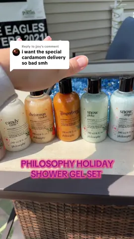 Replying to @jjoy the cardamom is incredible! Honestly wasn’t sure what to expect from that one but it is probably my top two! #philosophy #philosophyshowergel #qvc #limitededition #holidayshowergel 