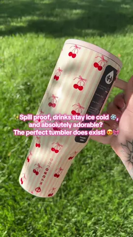 Officially a @HYDROJUG girly! 😍 You can get one too! Just click the link above my name on this video! 😊🩷🍒🎀 #hydrojug #tumblergirly #spillproof #icecold #hydrojuglife 