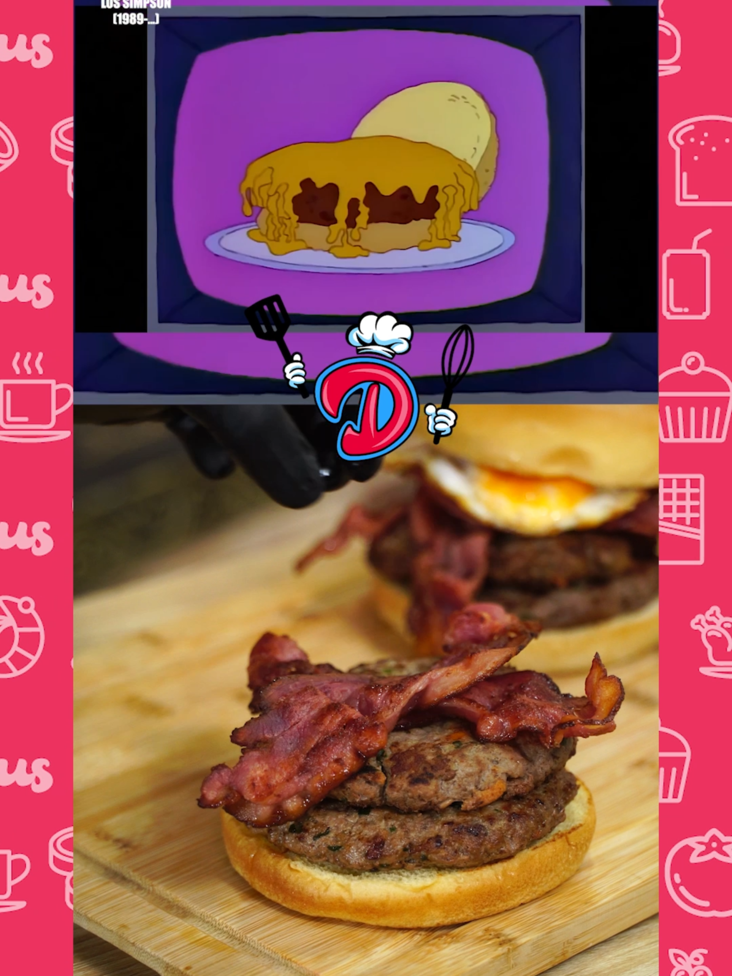 *RECETA DE LOS SIMPSON 😎, ya vimos por que a Homero se le hizo agua la boca. 🤤 #paratiiiiiiiiiiiiiiiiiiiiiiiiiiiiiii #viral_video #viralvideos #recipes #Recipe #paratii #foryoupagе #Receta #delishus #fyp #cocina #lossimpson #hambrugesa #burger #hamburger