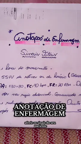 Anotação de enfermagem SINAIS VITAIS 🏥✍️#tecnicoemenfermagem #enfermagem #clinicamedica #plantao #auxiliardeenfermagem 