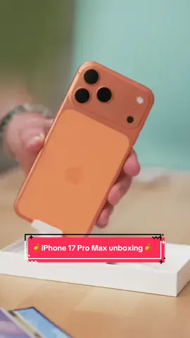 Unboxing the iPhone 17 Pro Max in Cosmic Orange! 🍊 What do you think of the colour?!  #iphone17promax #apple #iphone17 #iphoneair #unboxing 