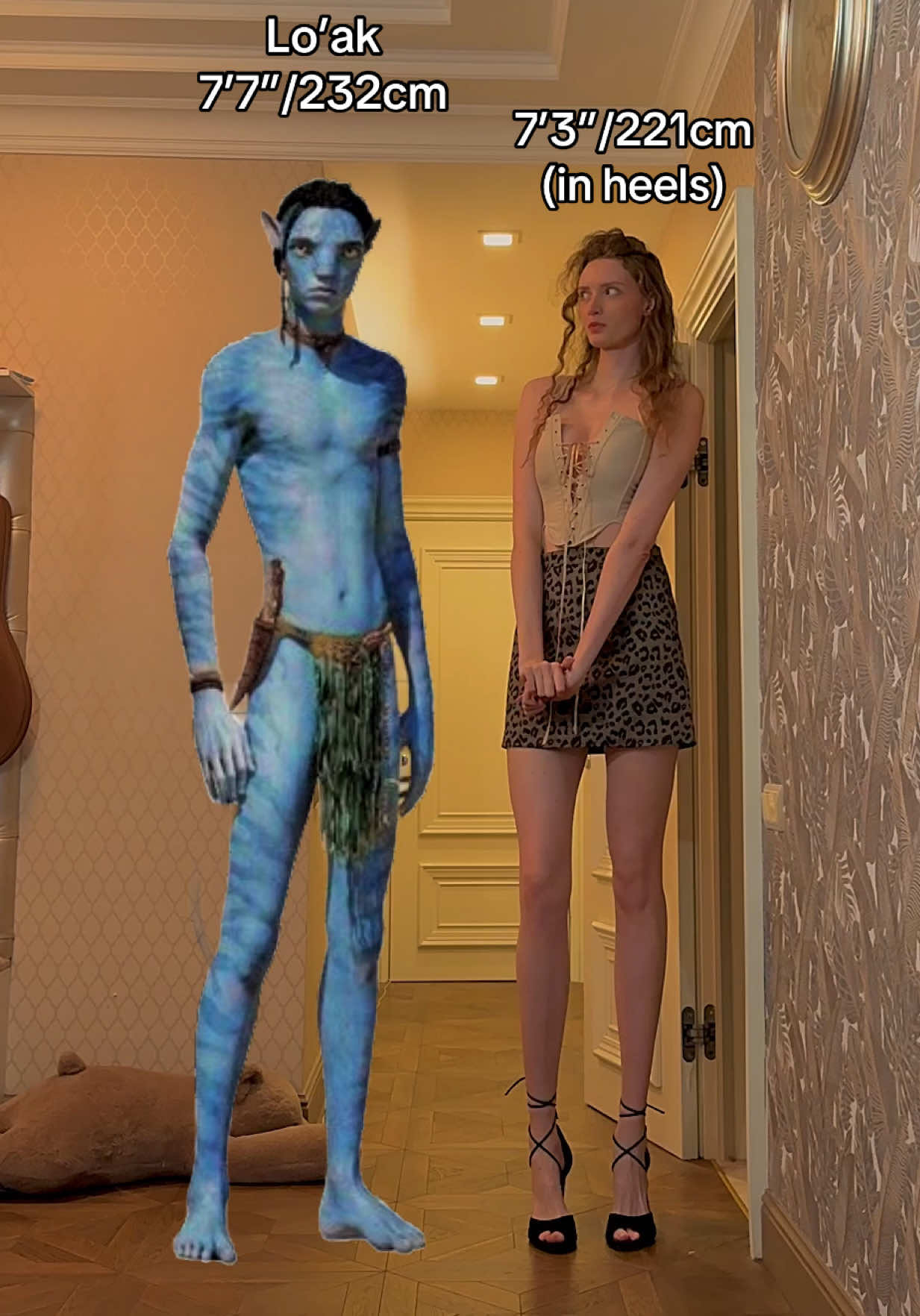 Avatar’s Step Sister Height Comparison🩵 #avatar #avatarthewayofwater #tallgirl #legs #miniskirt 