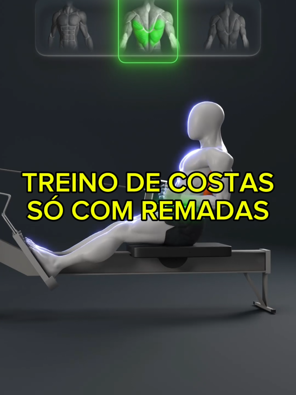 Treino de Costas Somente com remadas ✅ . #treinofacil #musculação #treinodecostas 